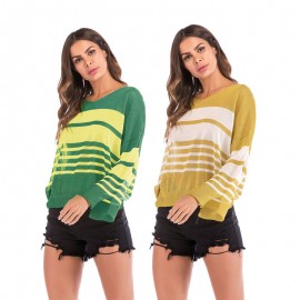  Women's Pullover Split Long Sleeve Sweater Hooded V-Neck Sweater Openwork Casual Loose Sweater