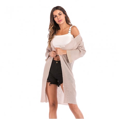  Women's Single Breasted Thin Cardigan V-Neck Sweater Casual Loose Sweater