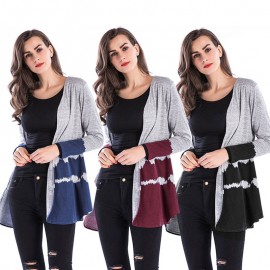 Casual Sweater Long Sleeve Gradient Color Cardigan V Neck Printed Knit Sweatshirt for Women