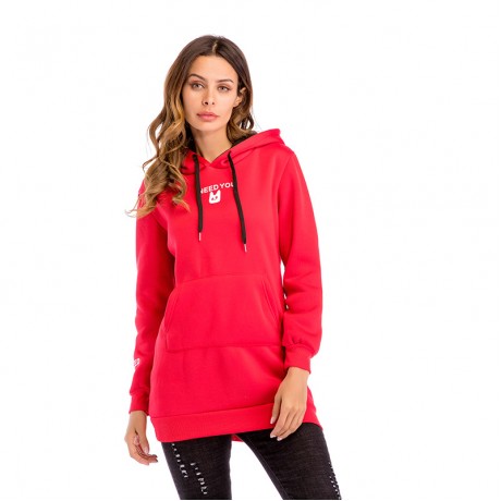 Women's Long Sleeve Sweater Cartoon Print Slim Sweater Pullover Hoodie Sweater with Pockets