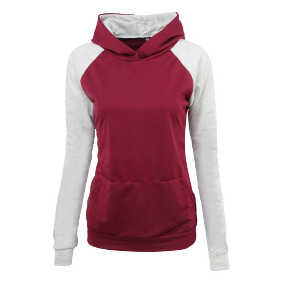 Women's Hoodies Tops Sweatshirt Solid Color Long Sleeve Sweatshirt Slim Top Pullover Sweatshirt