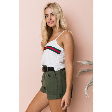  Women's Casual Sleeveless Camisole Striped Tank Top Camisole