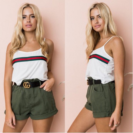  Women's Casual Sleeveless Camisole Striped Tank Top Camisole