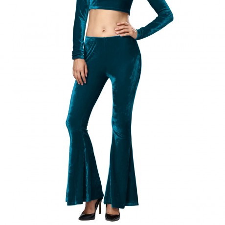 Women' s Flare Trousers Slim Fit Low Waist Long Legs Pants(S=XL)