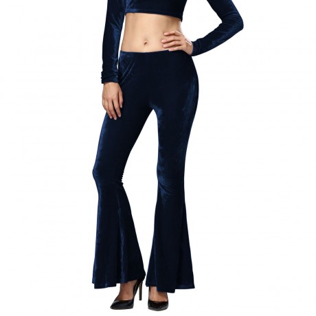 Women' s Flare Trousers Slim Fit Low Waist Long Legs Pants(S=XL)