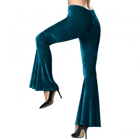 Women' s Flare Trousers Slim Fit Low Waist Long Legs Pants(S=XL)