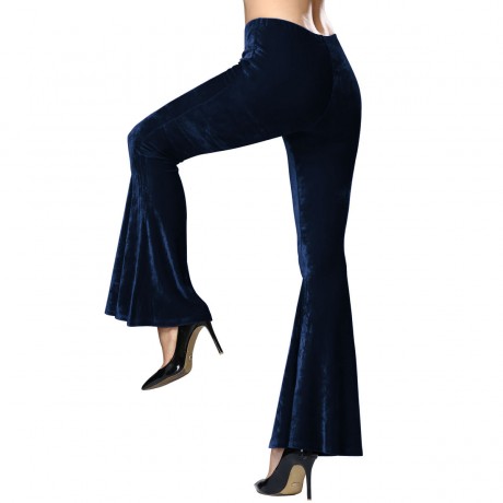 Women' s Flare Trousers Slim Fit Low Waist Long Legs Pants(S=XL)