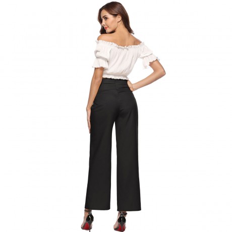 Women's Comfy Lace-Up Casual Wide Leg Long Pants(S-XL)