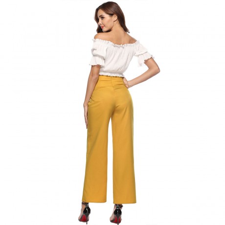 Women's Comfy Lace-Up Casual Wide Leg Long Pants(S-XL)