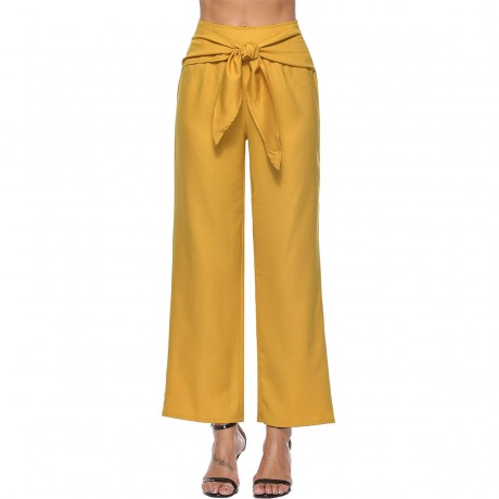 Women's Comfy Lace-Up Casual Wide Leg Long Pants(S-XL)