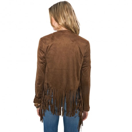 Women's Tassel Cardigan Long Sleeve Funny T-Shirt Jacket Coat(S-XL)