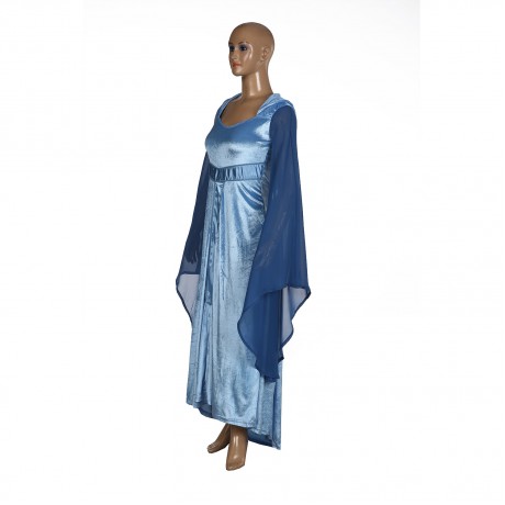  Womens Halloween Costumes Dresses Hooded Lace Up Vintage Dress Long Hoodie Dress Cloak