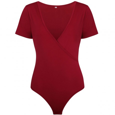 Women's Sexy  Deep V-Neck Bodysuits Tight Jumpsuits(S-XL)