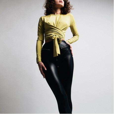  Women's Sexy PU Leather Pants Black Zipper PU Women's Pencil Pants