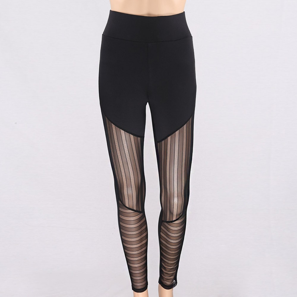 Mesh Yoga Pants High Waist Running Workout Leggings for Women