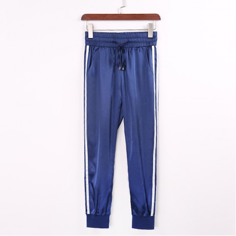 Women Tracksuit Striped Stand Collar Jacket Sweater Sports Suits with Long Pants Sets