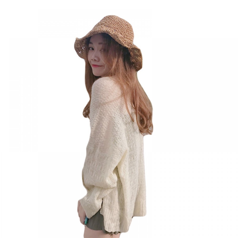 Women Casual Long Sleeve Thin Sweater Open Front Cardigans Sweater 