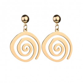 Gold Dangle Earrings Geometric Round Spiral Earrings Drop Earrings for Women 
