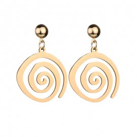 Gold Dangle Earrings Geometric Round Spiral Earrings Drop Earrings for Women