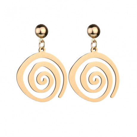 Gold Dangle Earrings Geometric Round Spiral Earrings Drop Earrings for Women