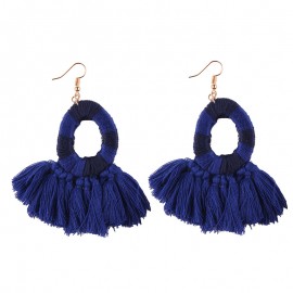 Jewelry Fringed Tassel Earrings Round Circle Ring Hanging Drop Earrings for Women 