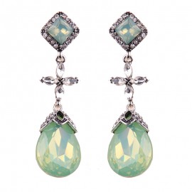  Sparkling Dangle Earrings Drop-Shaped Diamond Long Earrings Jewelry for Women 