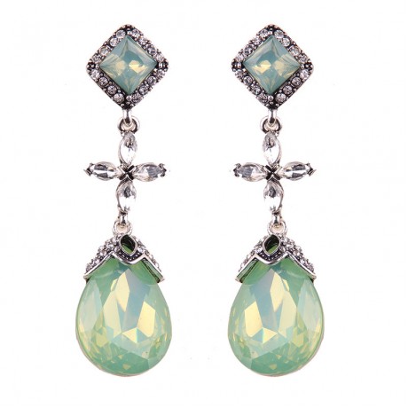 Sparkling Dangle Earrings Drop-Shaped Diamond Long Earrings Jewelry for Women