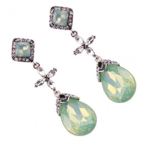  Sparkling Dangle Earrings Drop-Shaped Diamond Long Earrings Jewelry for Women