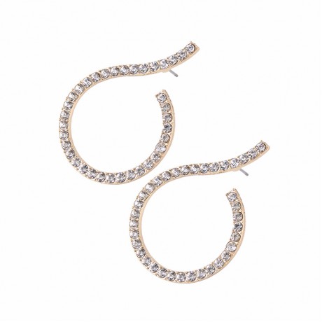 Women Girls Ladies Circles Round Spiral Alloy Crystal Stud Earrings Stud Dangle Drop Earrings