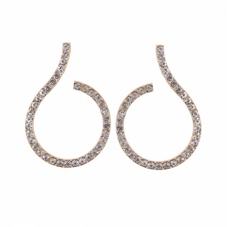 Women Girls Ladies Circles Round Spiral Alloy Crystal Stud Earrings Stud Dangle Drop Earrings