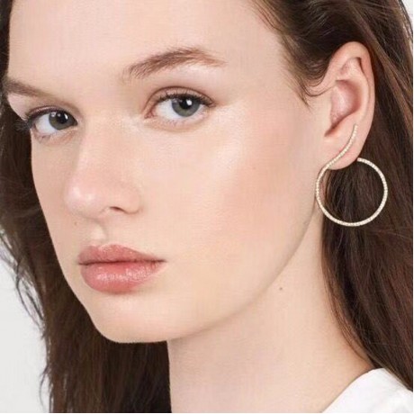 Women Girls Ladies Circles Round Spiral Alloy Crystal Stud Earrings Stud Dangle Drop Earrings