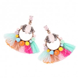 Tassel Earrings Fur Ball Charm Long Drop Earrings Women Jewelry New 