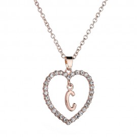 Fashion Jewerly Charm Pendant Diamond Pendant Heart& Letter Necklace 