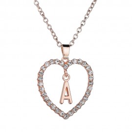 Fashion Jewerly Charm Pendant Diamond Pendant Heart& Letter Necklace 