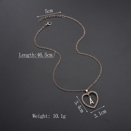 Fashion Jewerly Charm Pendant Diamond Pendant Heart& Letter Necklace