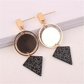 Dangle Earrings Geometric Round Triangle Earrings Rose Gold Plated Earrings for Women 