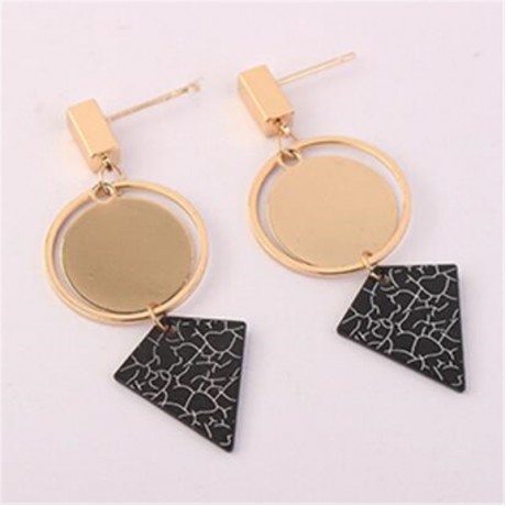 Dangle Earrings Geometric Round Triangle Earrings Rose Gold Plated Earrings for Women
