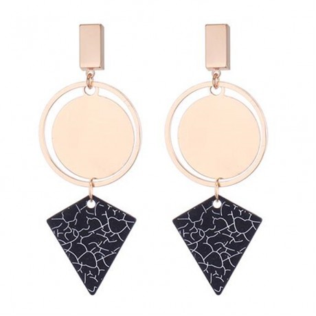 Dangle Earrings Geometric Round Triangle Earrings Rose Gold Plated Earrings for Women
