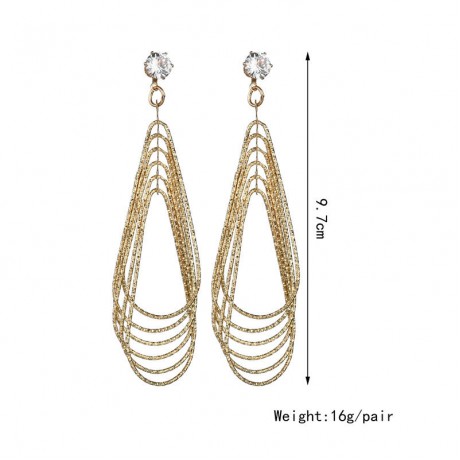 Dangle Earrings Women Exaggerated Multi layer Long Water Drop Earrings Vintage Earrings 
