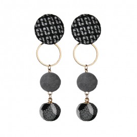  Vintage Cloth Button Ball Earrings Dangle Tassel Earrings For Women Girls