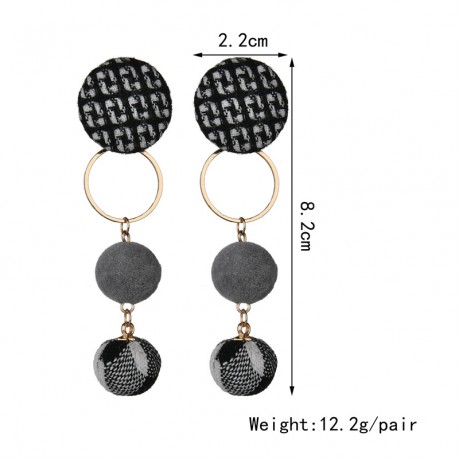  Vintage Cloth Button Ball Earrings Dangle Tassel Earrings For Women Girls
