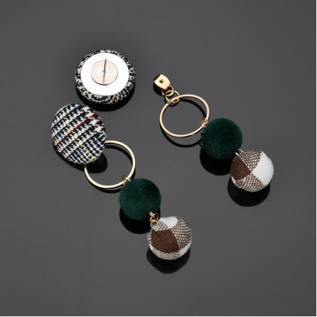  Vintage Cloth Button Ball Earrings Dangle Tassel Earrings For Women Girls