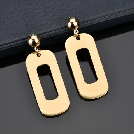 Gold Plated Exaggerated Metal Geometric Earrings Big Dangle Earrings Jewelry