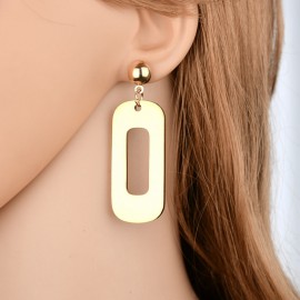 Gold Plated Exaggerated Metal Geometric Earrings Big Dangle Earrings Jewelry 