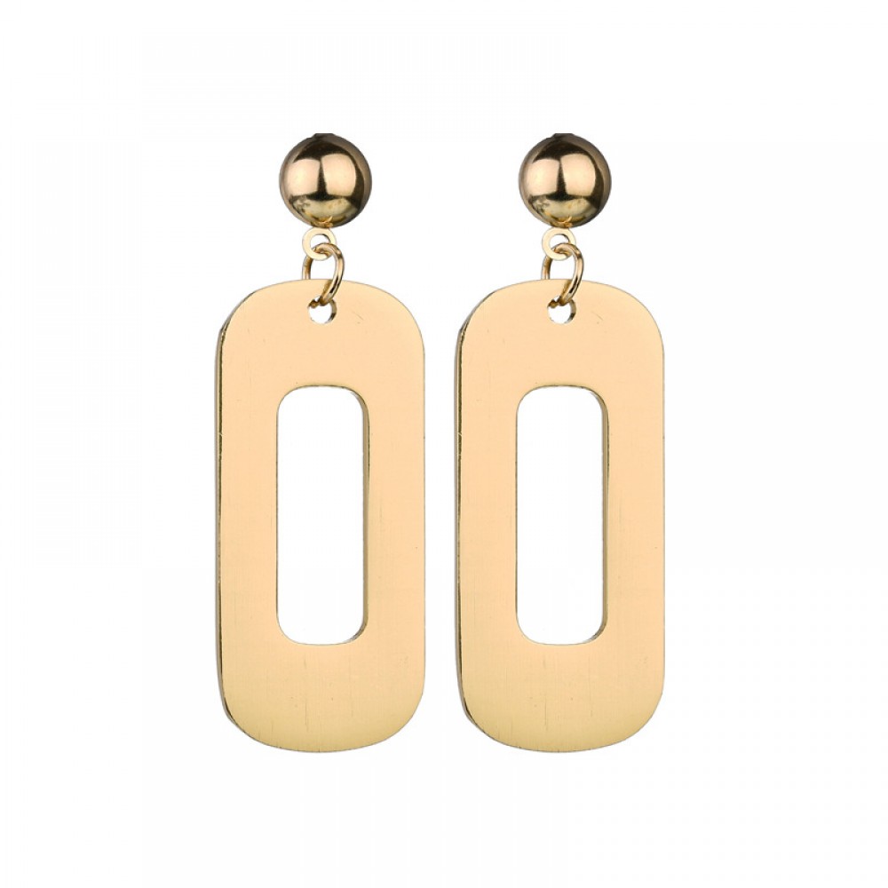 Gold Plated Exaggerated Metal Geometric Earrings Big Dangle Earrings Jewelry