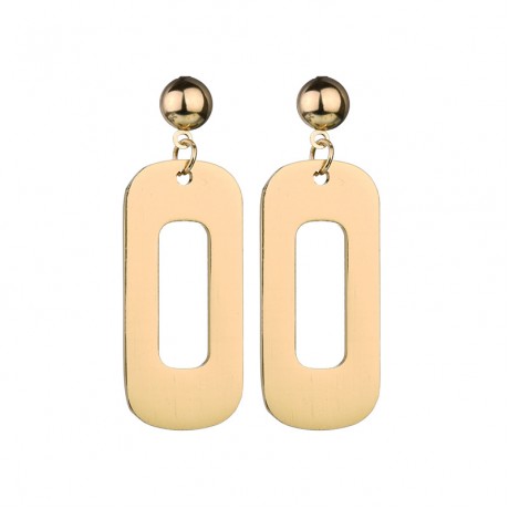 Gold Plated Exaggerated Metal Geometric Earrings Big Dangle Earrings Jewelry