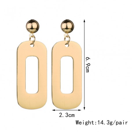 Gold Plated Exaggerated Metal Geometric Earrings Big Dangle Earrings Jewelry