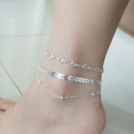 Double Chain Anklet Ethnic Vintage Charm Double Layered Stone Beads Anklet Chain  