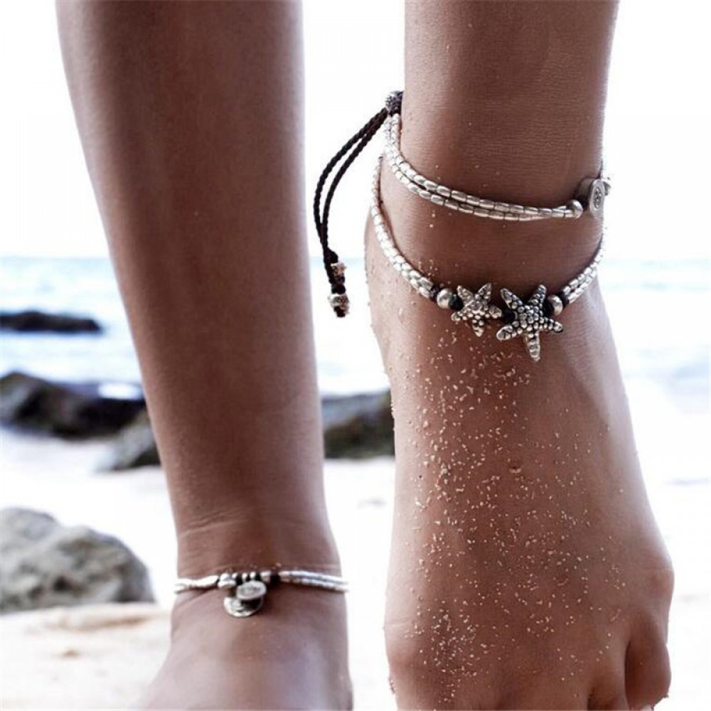 Charm Ethnic Starfish Necklace Pendant Beach Foot Chain Anklet Foot Chain Foot Jewelry