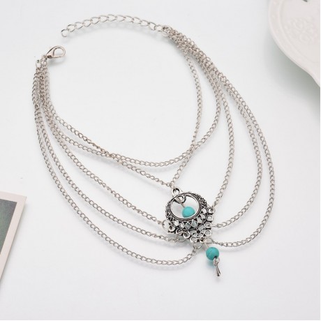 Jewelry Vintage Turquoise Anklet Chains Ethnic Water Drop Anklet Bracelet for Women